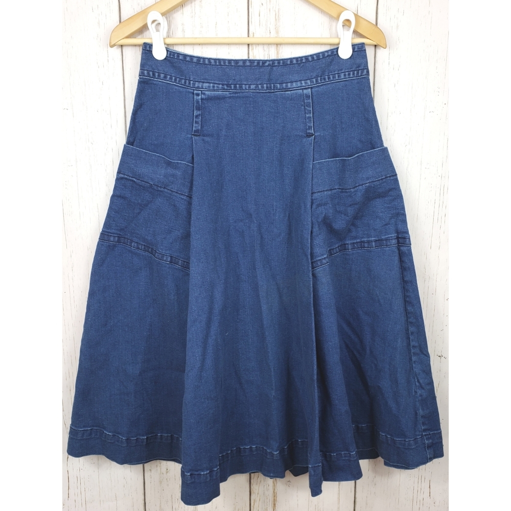 Plenty by Tracy Reese Full Midi Denim Skirt